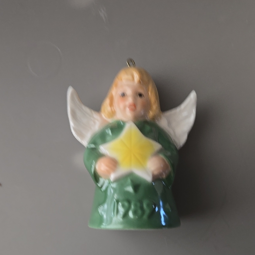 Goebel Green and White Angel Figurine Decor